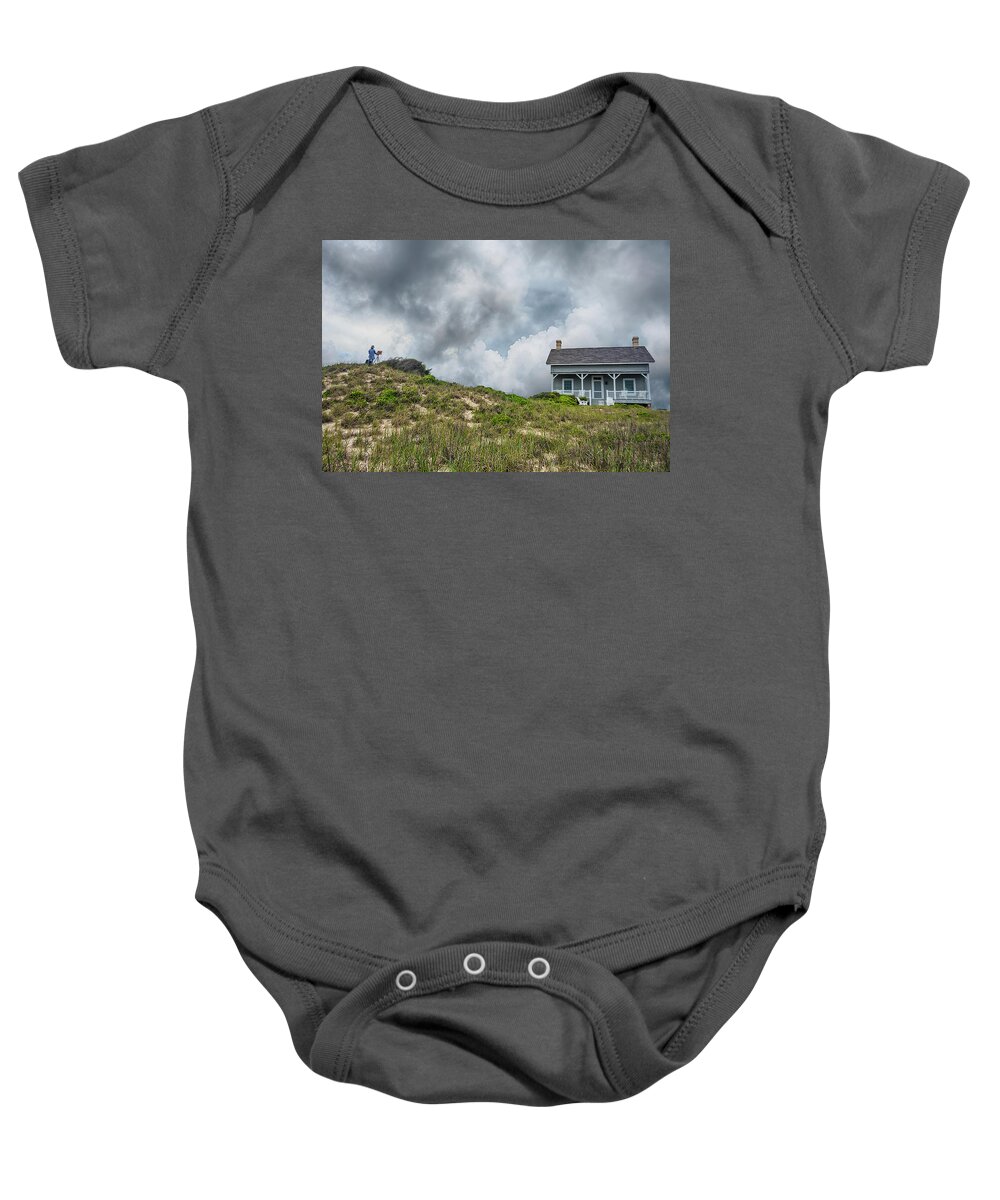 Art Baby Onesie featuring the photograph Painter on the Hill by WAZgriffin Digital