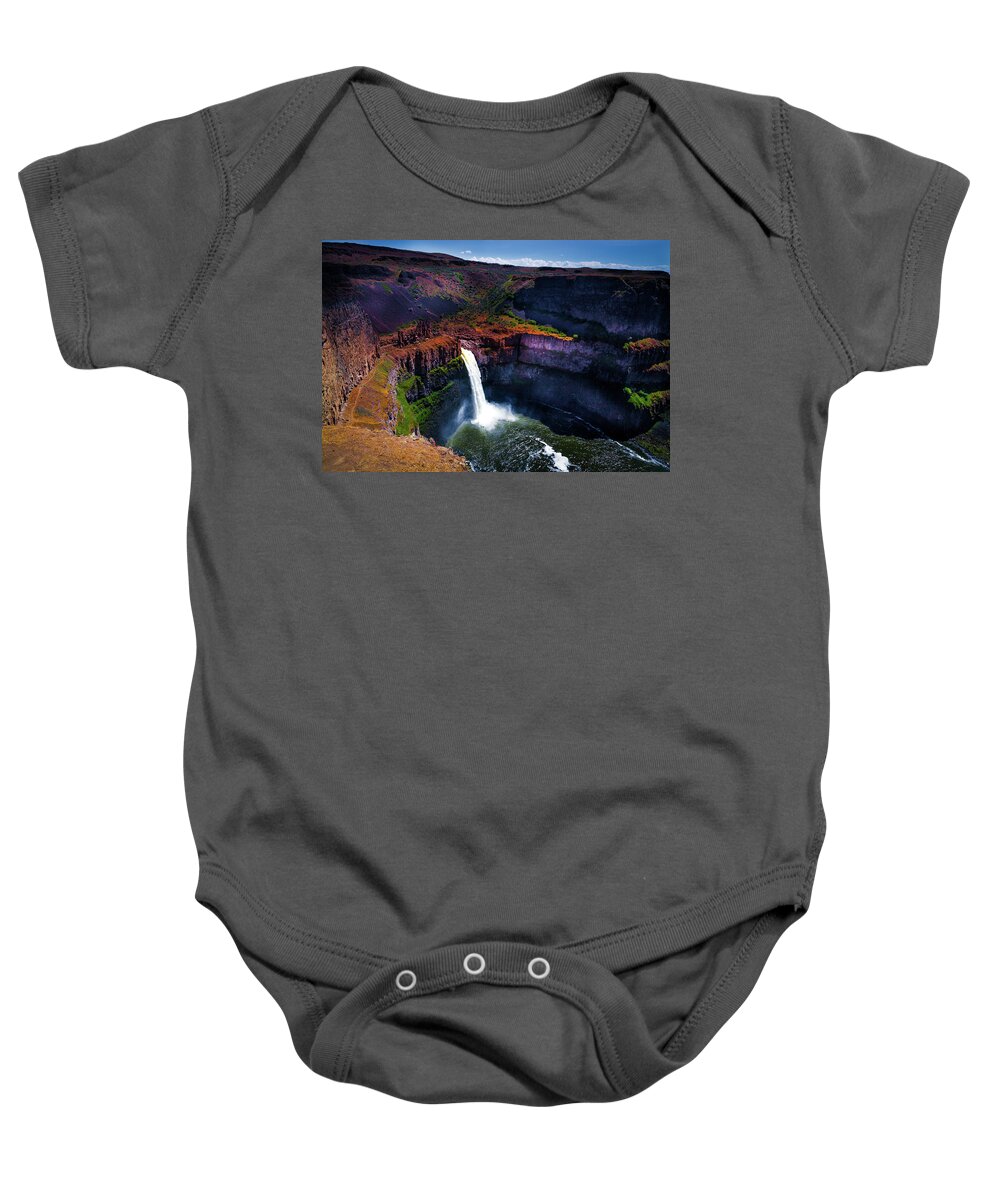Palouse Falls Baby Onesie featuring the photograph Palouse Falls by David Patterson