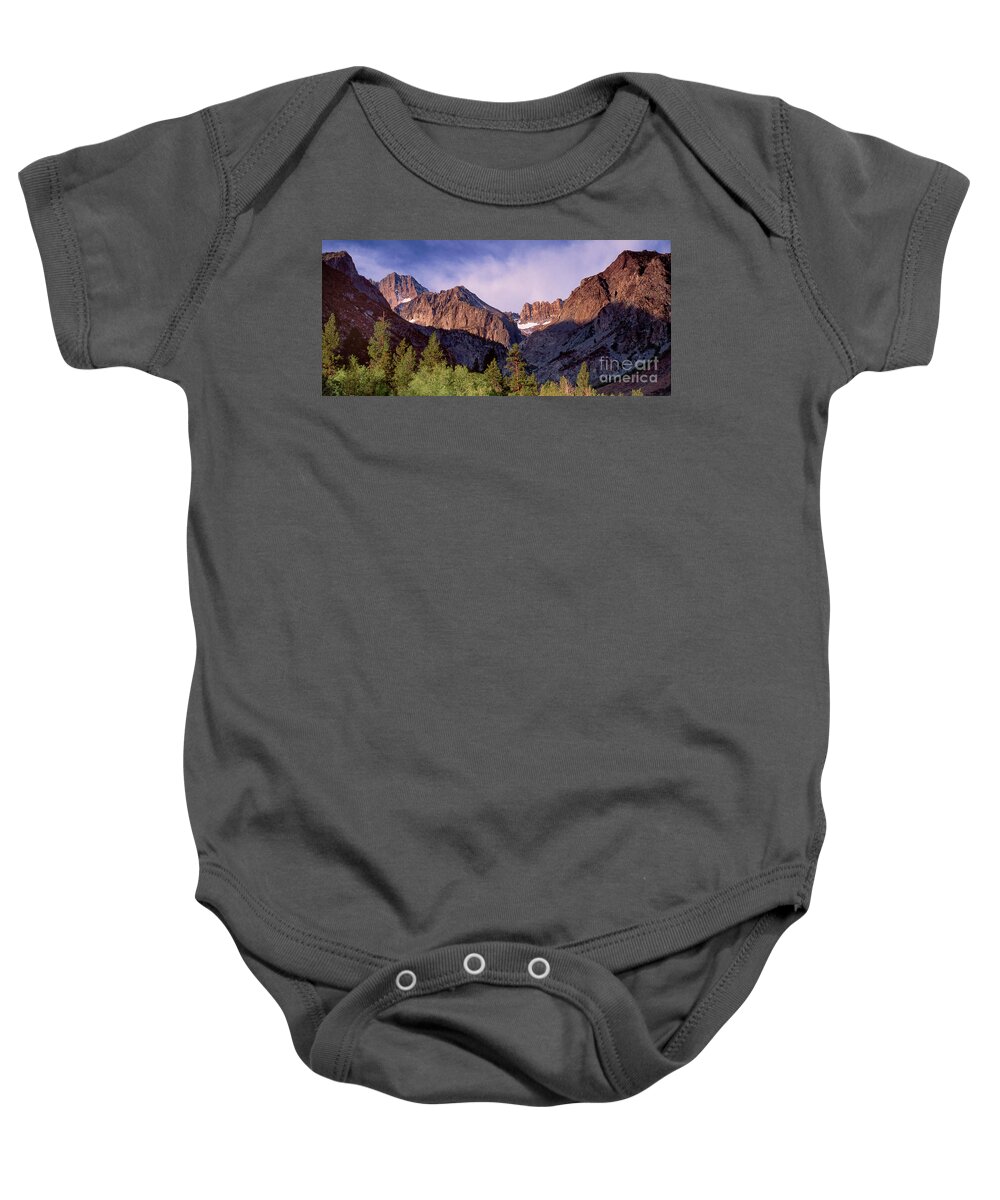 Dave Welling Baby Onesie featuring the photograph Panoramic View Middle Palisades Glacier Eastern Sierra by Dave Welling