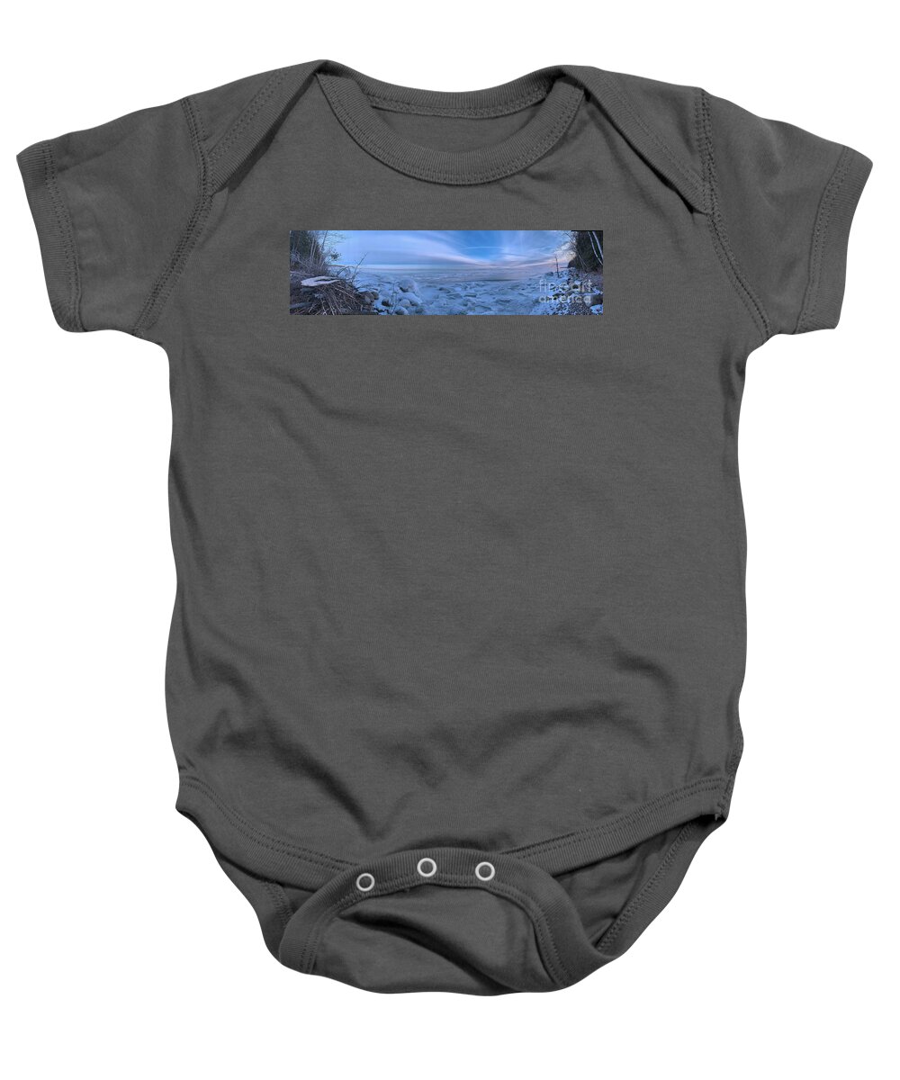 Canada Baby Onesie featuring the photograph Panoramic Winter Scene by Mary Mikawoz