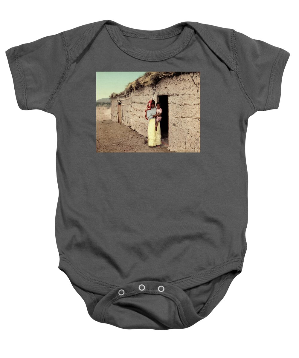 American Indians Baby Onesie featuring the photograph Papago Woman Holding Child by Underwood Archives