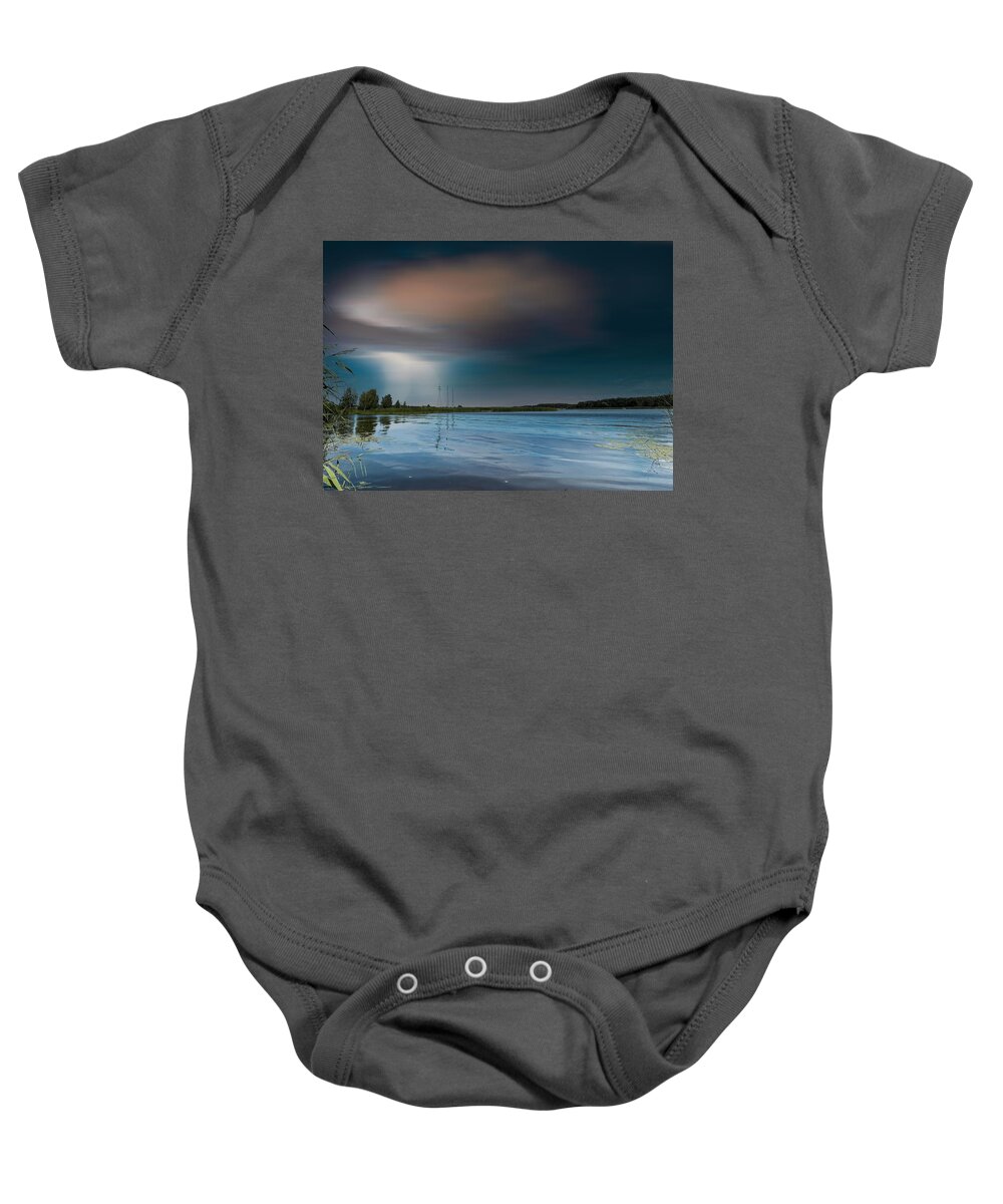 Artwork Baby Onesie featuring the photograph Paradise River In Blue by Aleksandrs Drozdovs