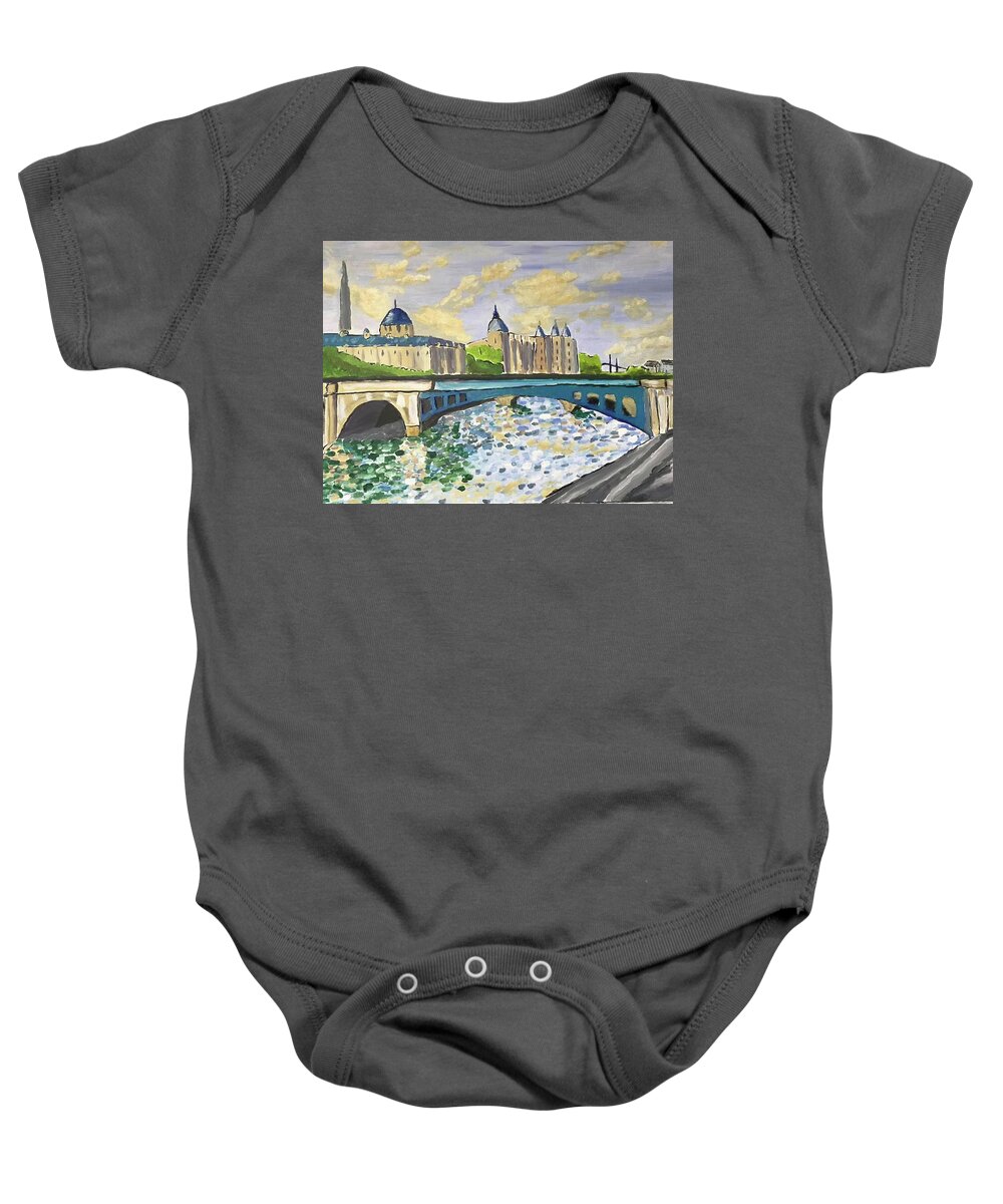  Baby Onesie featuring the painting Paris Twilight by John Macarthur