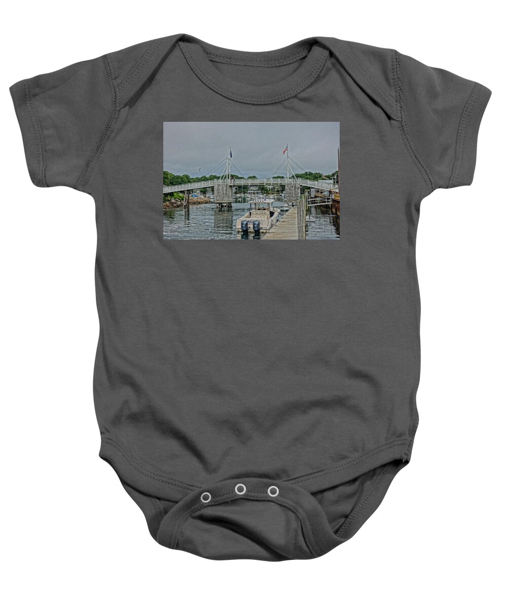 Ogunquit Baby Onesie featuring the photograph Perkins Cove Ogunquit by Patricia Caron