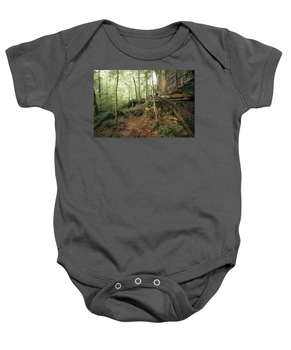 Trail Baby Onesie featuring the photograph Phantom Canyon Trail by Grant Twiss