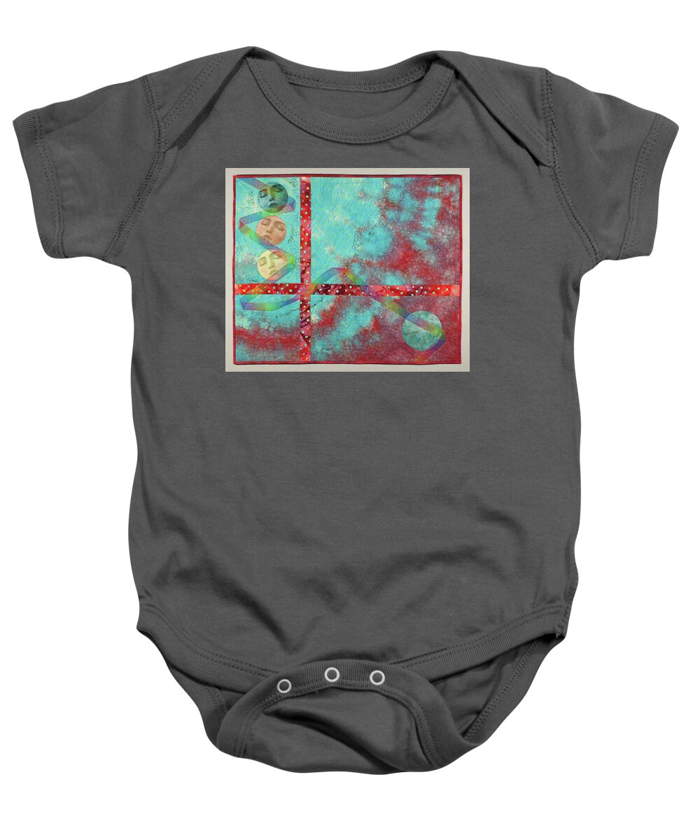 Wall Hanging Baby Onesie featuring the mixed media Phases by Vivian Aumond