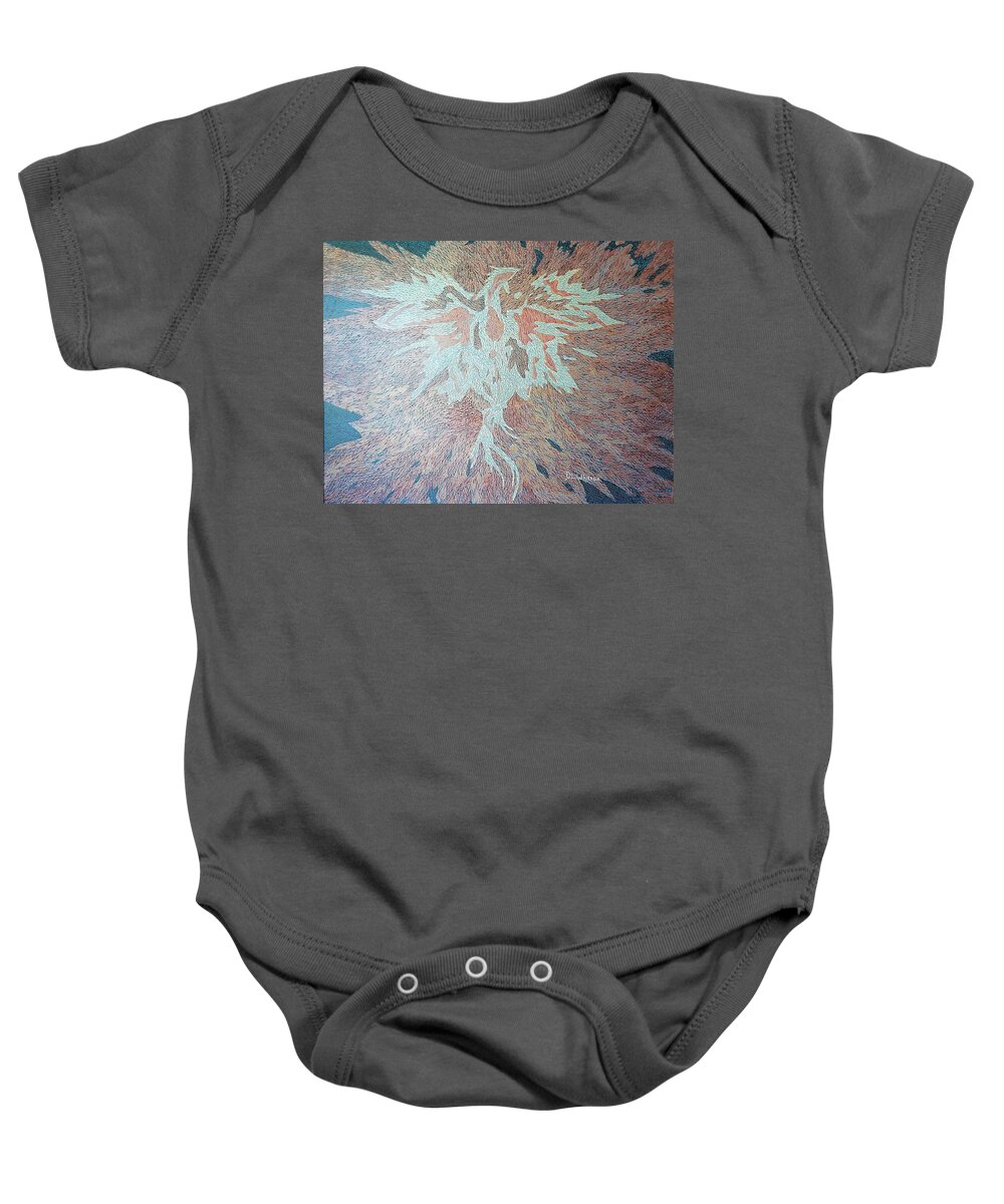 Phoenix Baby Onesie featuring the painting Phoenix by Darren Whitson