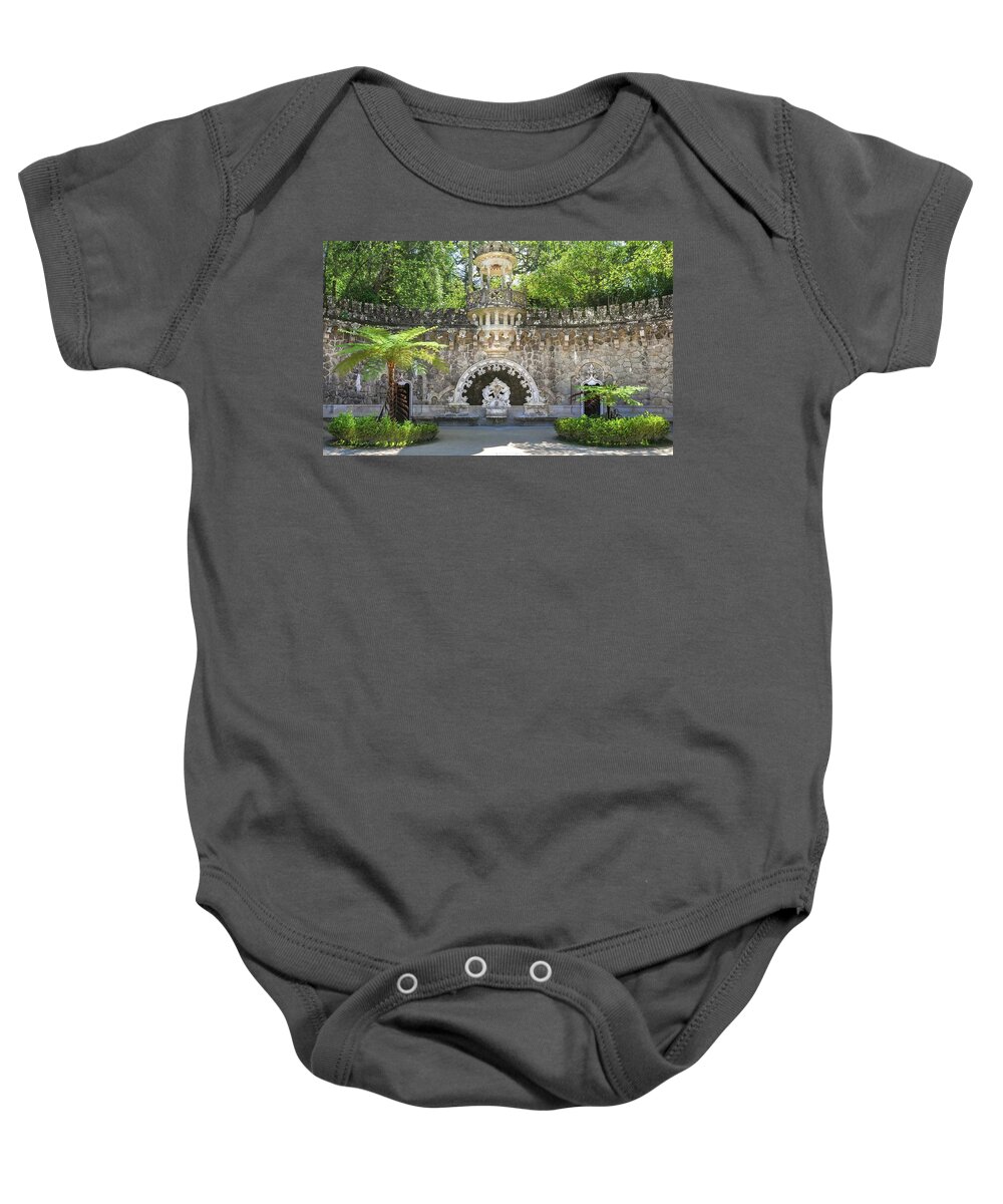 Sintra Baby Onesie featuring the photograph Portal of the Guardians by Rebecca Herranen