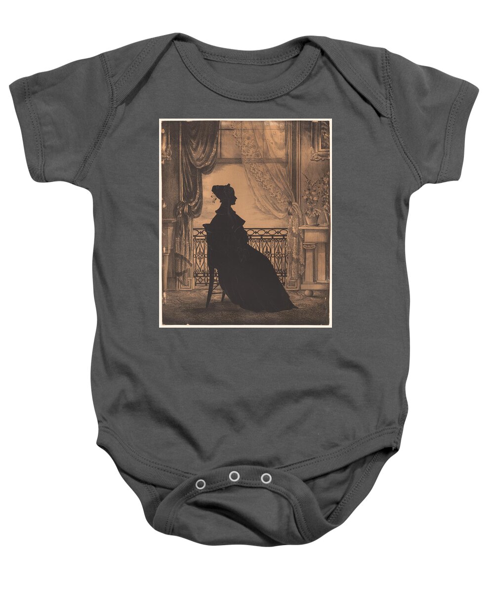 Vintage Baby Onesie featuring the painting Portrait of a Woman before a Window Attributed to William Henry Brown by MotionAge Designs