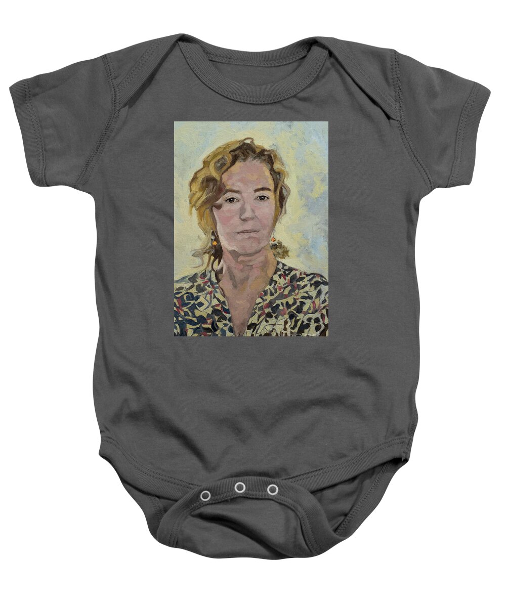  Baby Onesie featuring the painting Portrait of Merce by Pablo Avanzini