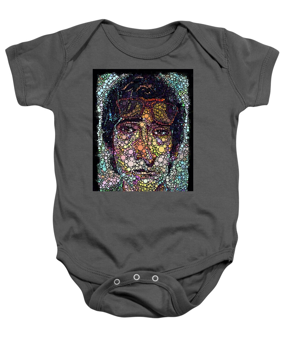 Portrait Baby Onesie featuring the painting Portrait of the actor - Adrien Brody by Vart by Vart