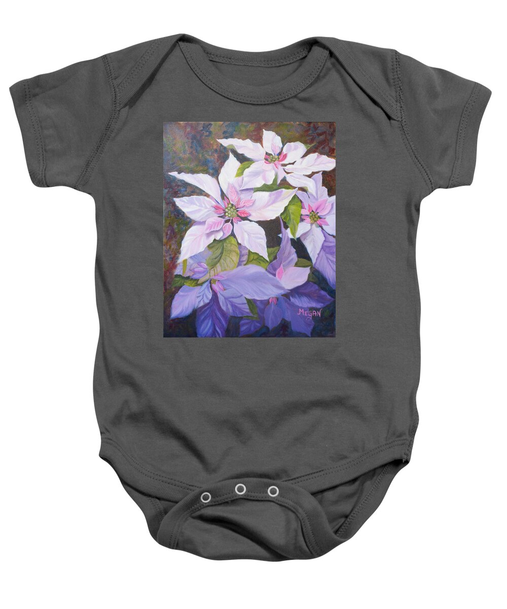 Pink Baby Onesie featuring the painting Pretty in Pink by Megan Collins