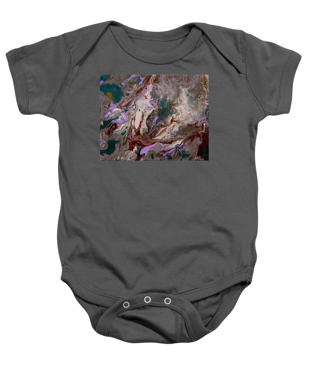 Primordial Baby Onesie featuring the painting Primordial Soup by Vallee Johnson