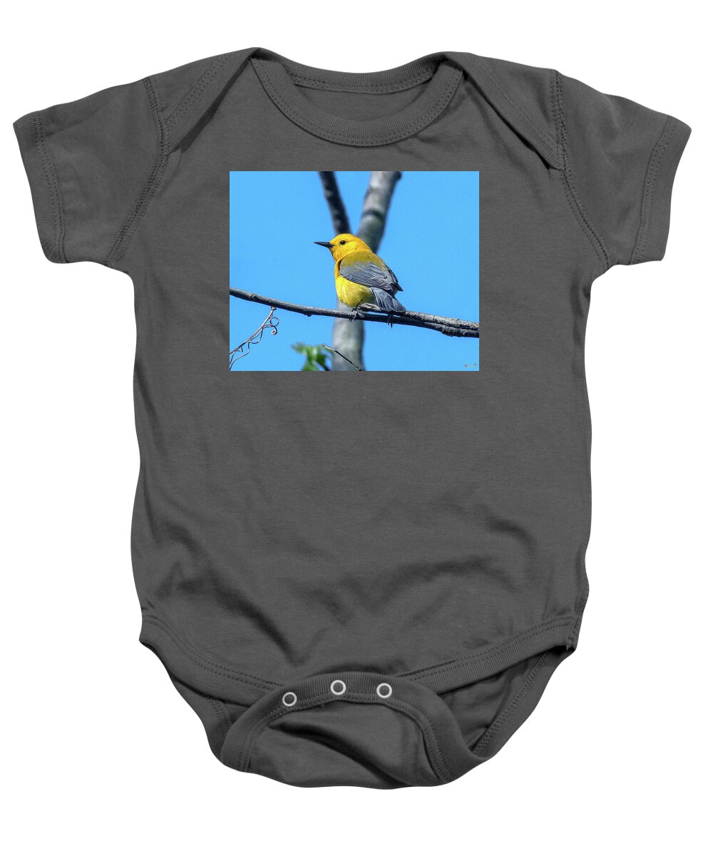 Nature Baby Onesie featuring the photograph Prothonotary Warbler DSB0344 by Gerry Gantt