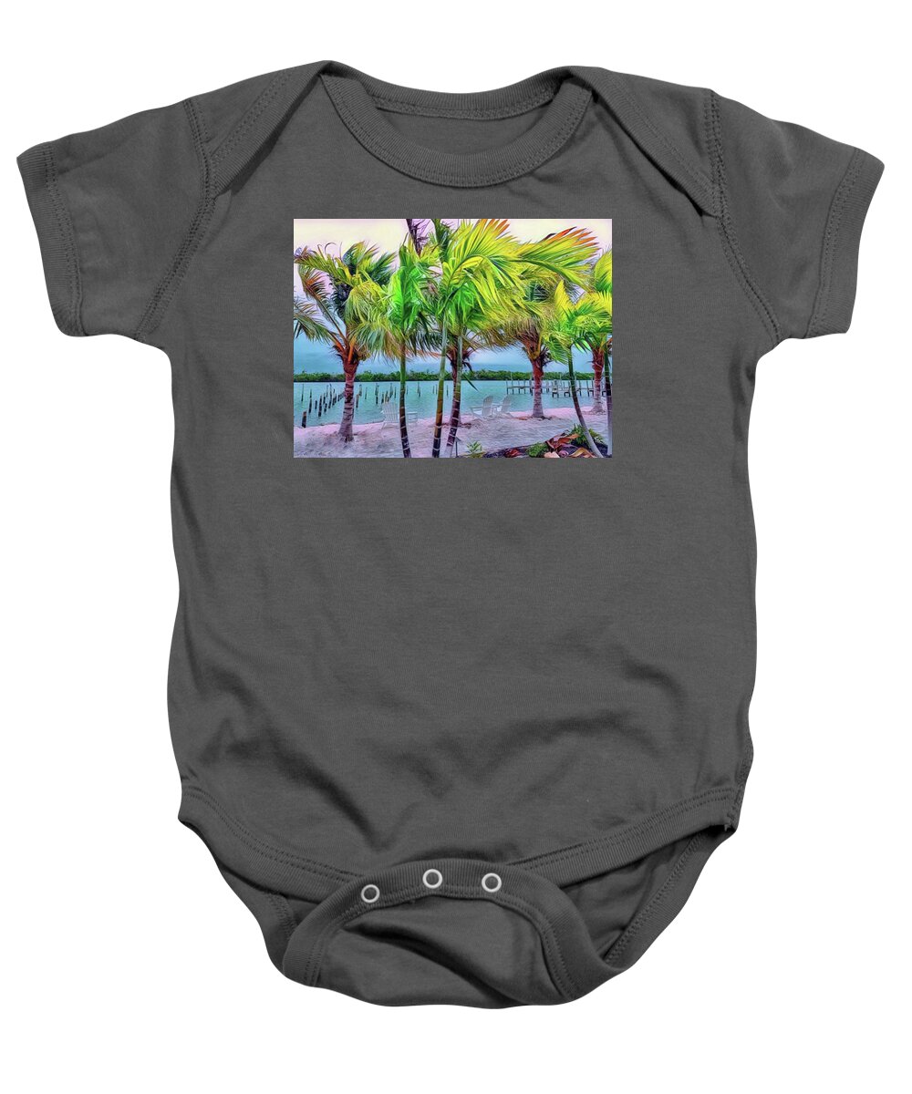 Palms Baby Onesie featuring the photograph Tropical Punch II by Alison Belsan Horton