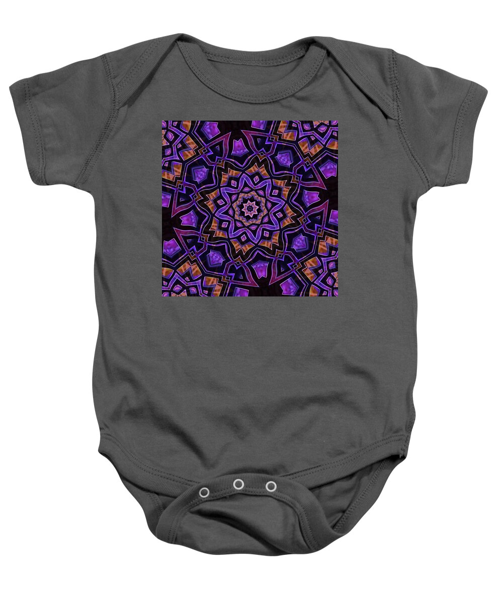 Mandala Baby Onesie featuring the digital art Purple Canon #2 by Dave Turner