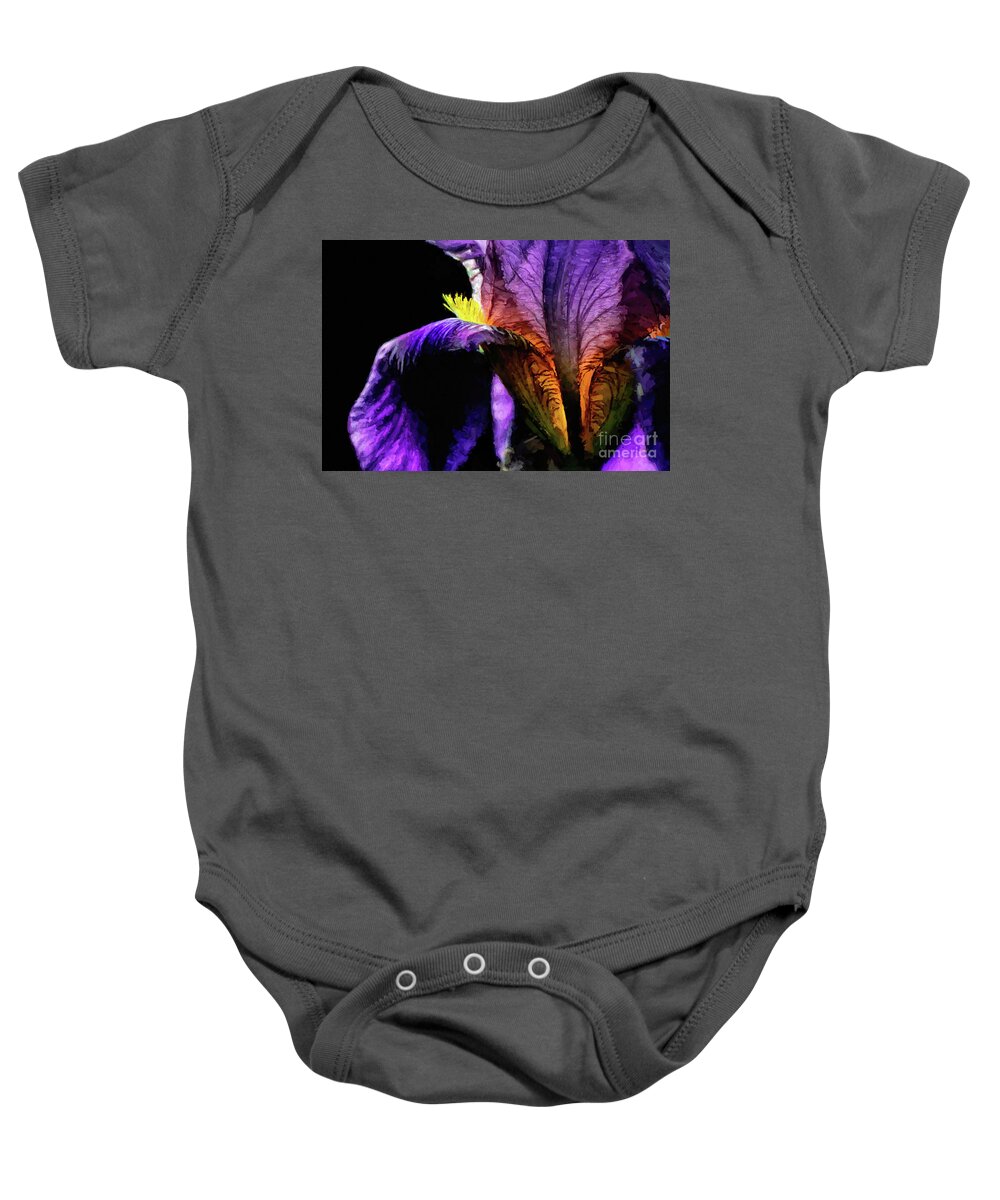 Flower Baby Onesie featuring the digital art Purple Iris by Lois Bryan