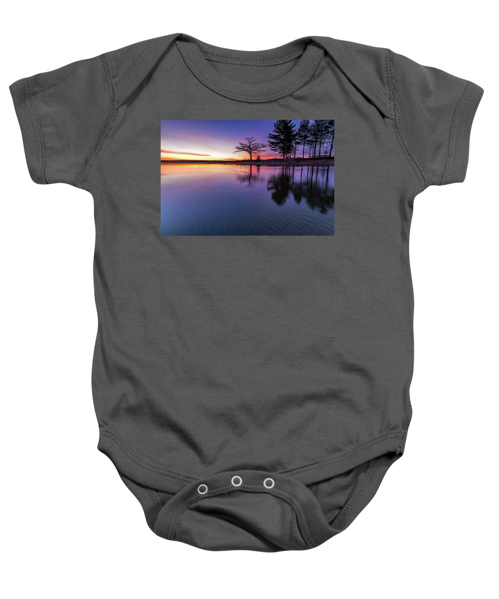 Sand Ripples Baby Onesie featuring the photograph Purple Ripples by Joe Holley