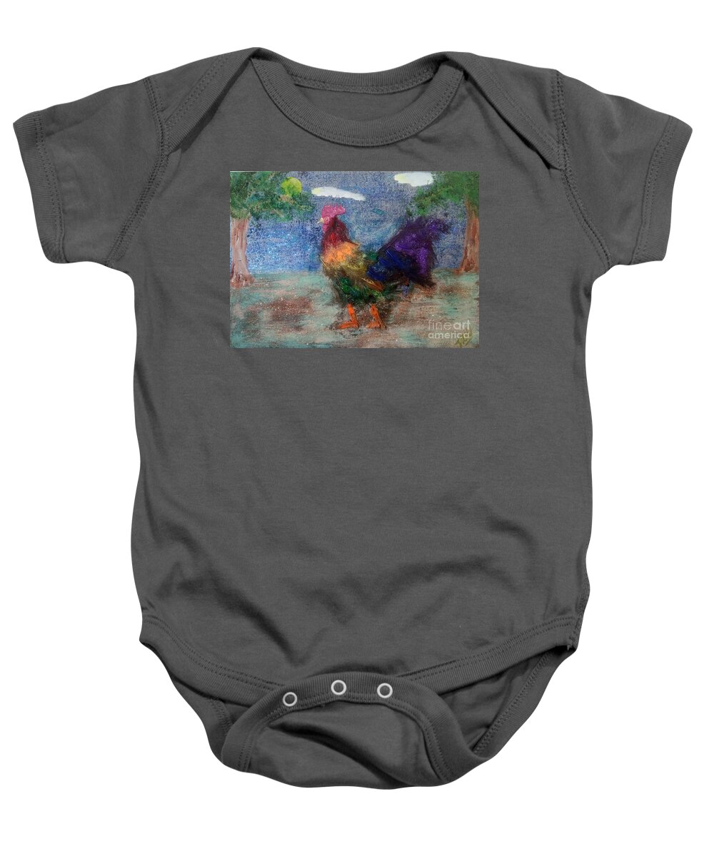 Lgbtq Baby Onesie featuring the mixed media Rainbow Cock by David Westwood