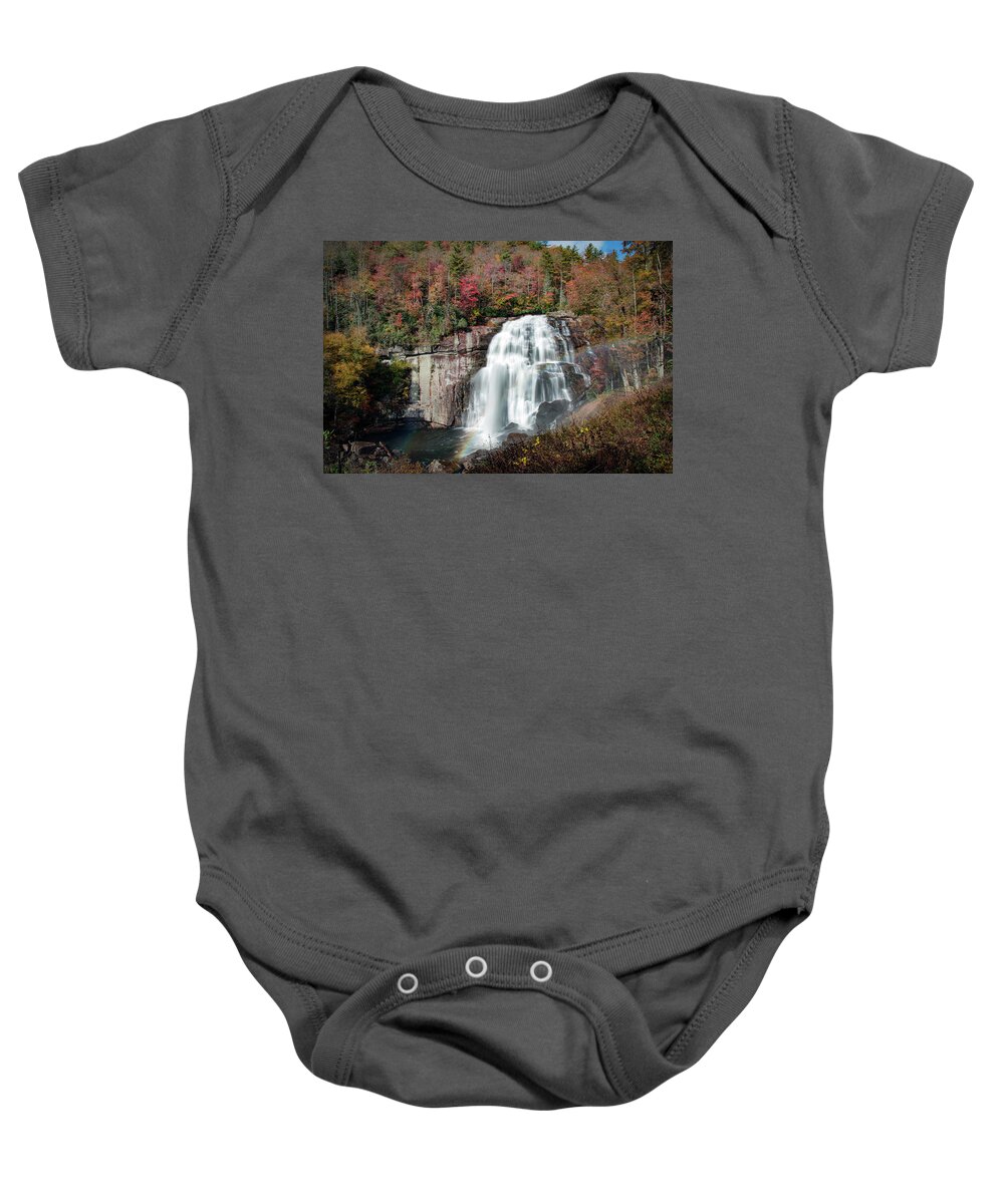 Blue Ridge Parkway Baby Onesie featuring the photograph Rainbow Falls by Robert J Wagner