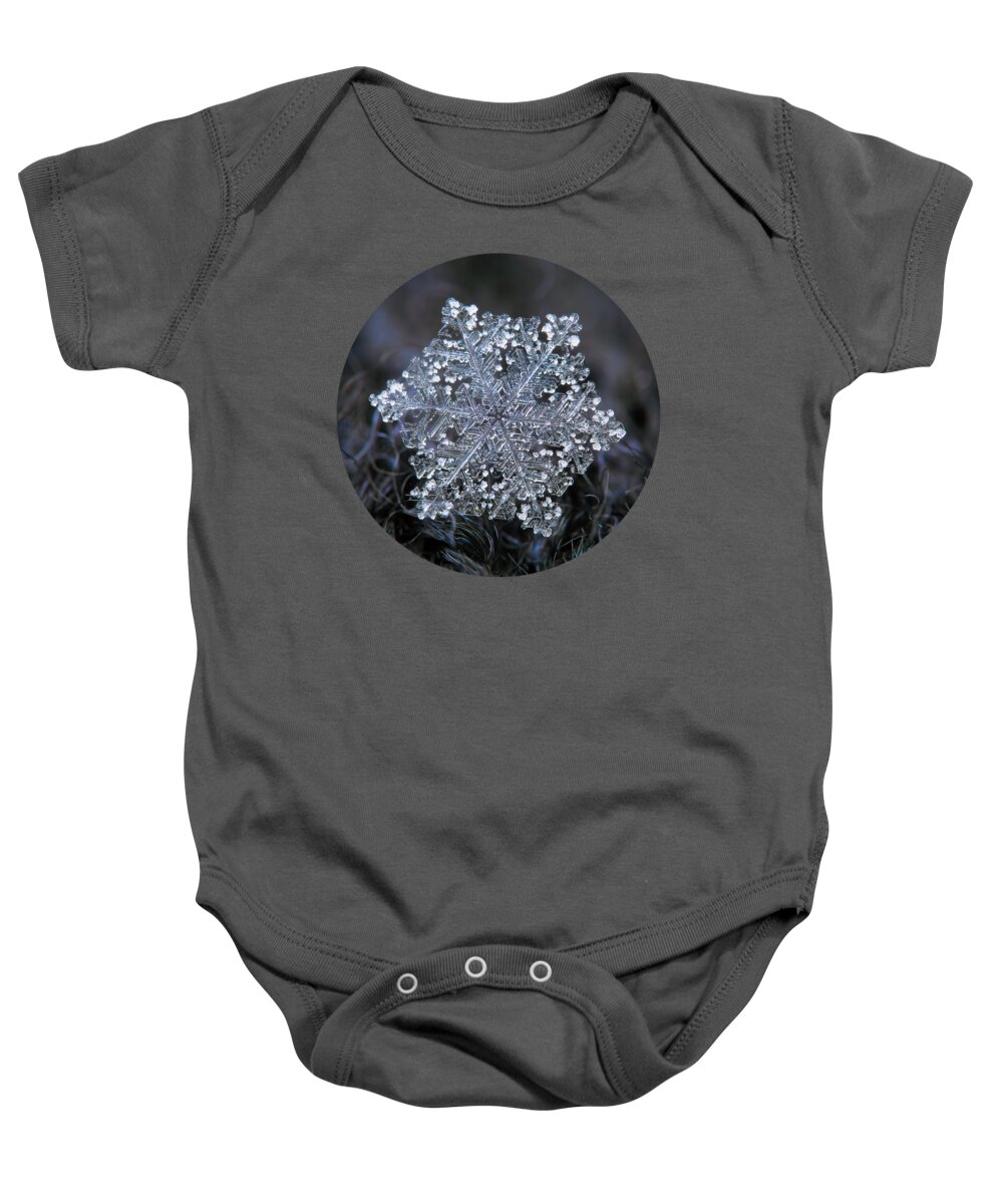 Snowflake Baby Onesie featuring the photograph Real snowflake 2018-12-26_2 by Alexey Kljatov