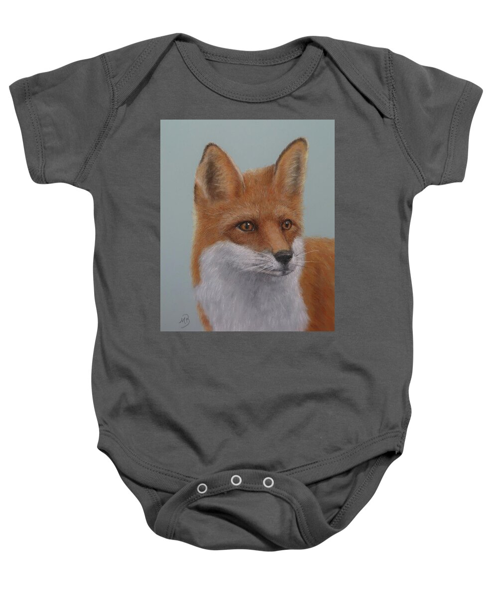 Fox Baby Onesie featuring the painting Red Fox by Monica Burnette