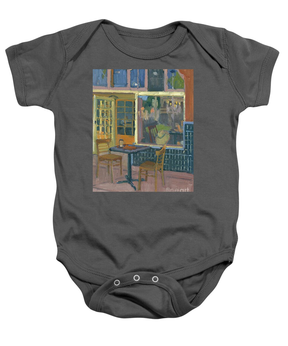 Lestats Baby Onesie featuring the painting Reflecting on life by Paul Strahm