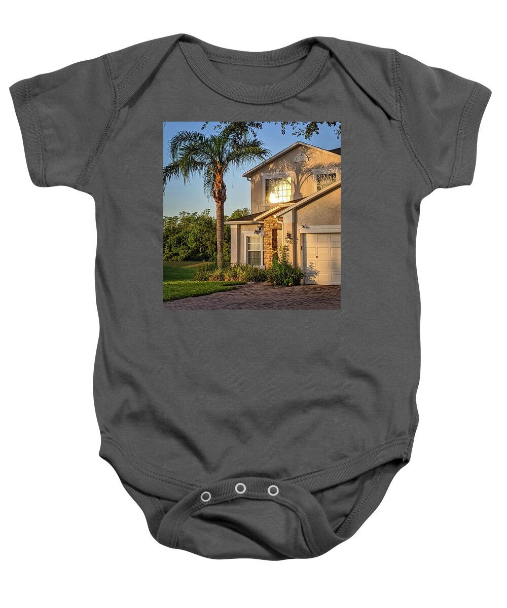 Building Baby Onesie featuring the photograph Reflection on Florida Living by Portia Olaughlin