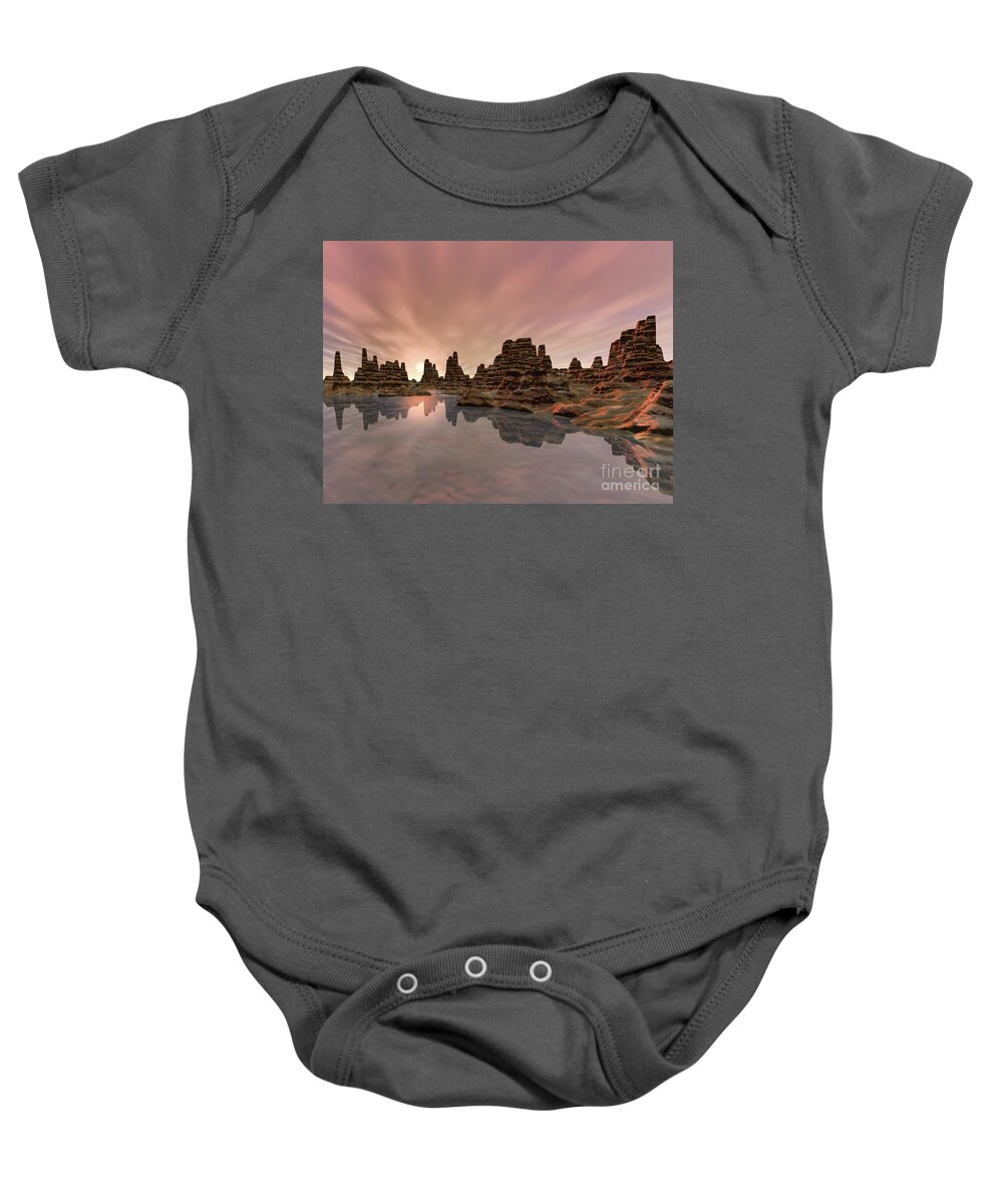 Water Baby Onesie featuring the digital art Reflections of The Southwest by Phil Perkins
