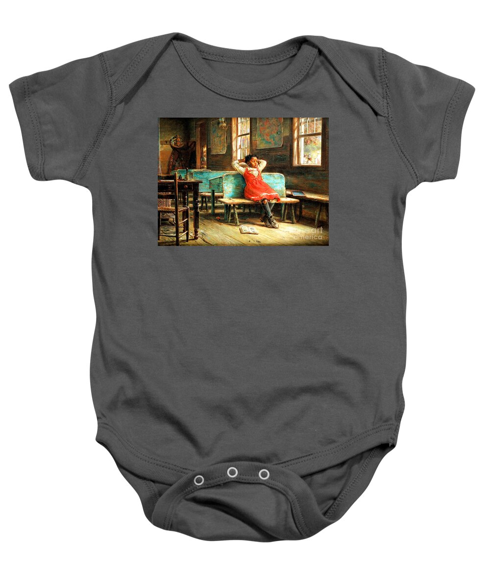 Wingsdomain Baby Onesie featuring the painting Remastered Art Kept In by Edward Lamson Henry 20230816 by Edward Lamson Henry