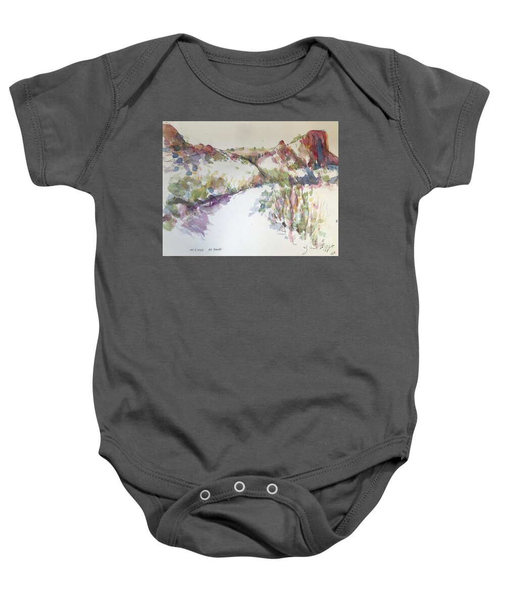 Plein Air Baby Onesie featuring the painting Rio Grande Gorge 3 by Glen Neff