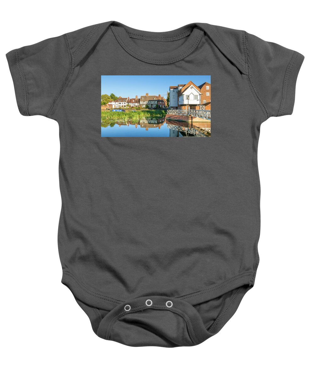 River Avon Baby Onesie featuring the photograph River Avon at Tewkesbury, Gloucestershire, England by Neale And Judith Clark
