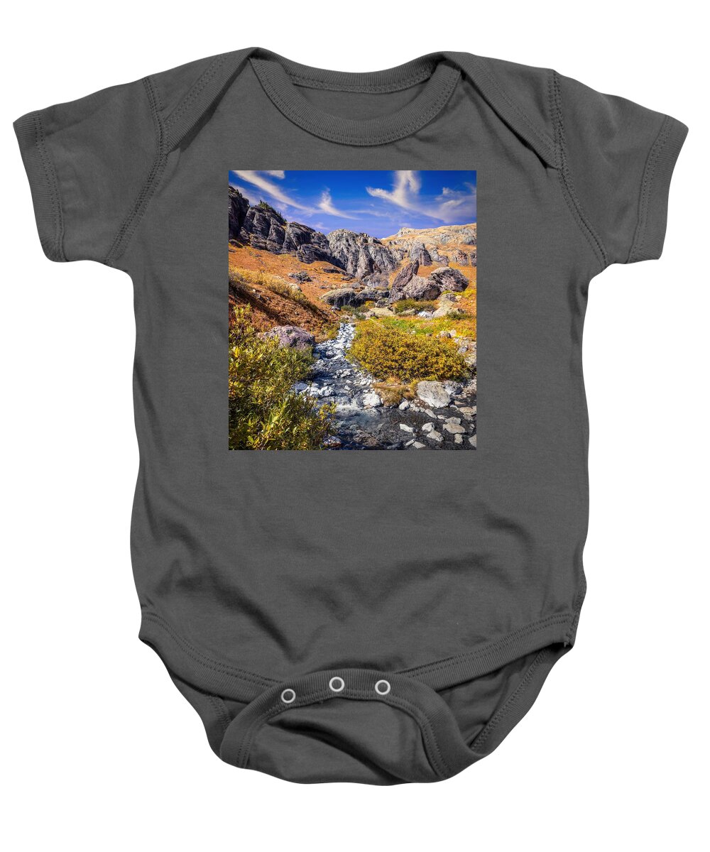Stream Baby Onesie featuring the photograph River of white by Bradley Morris