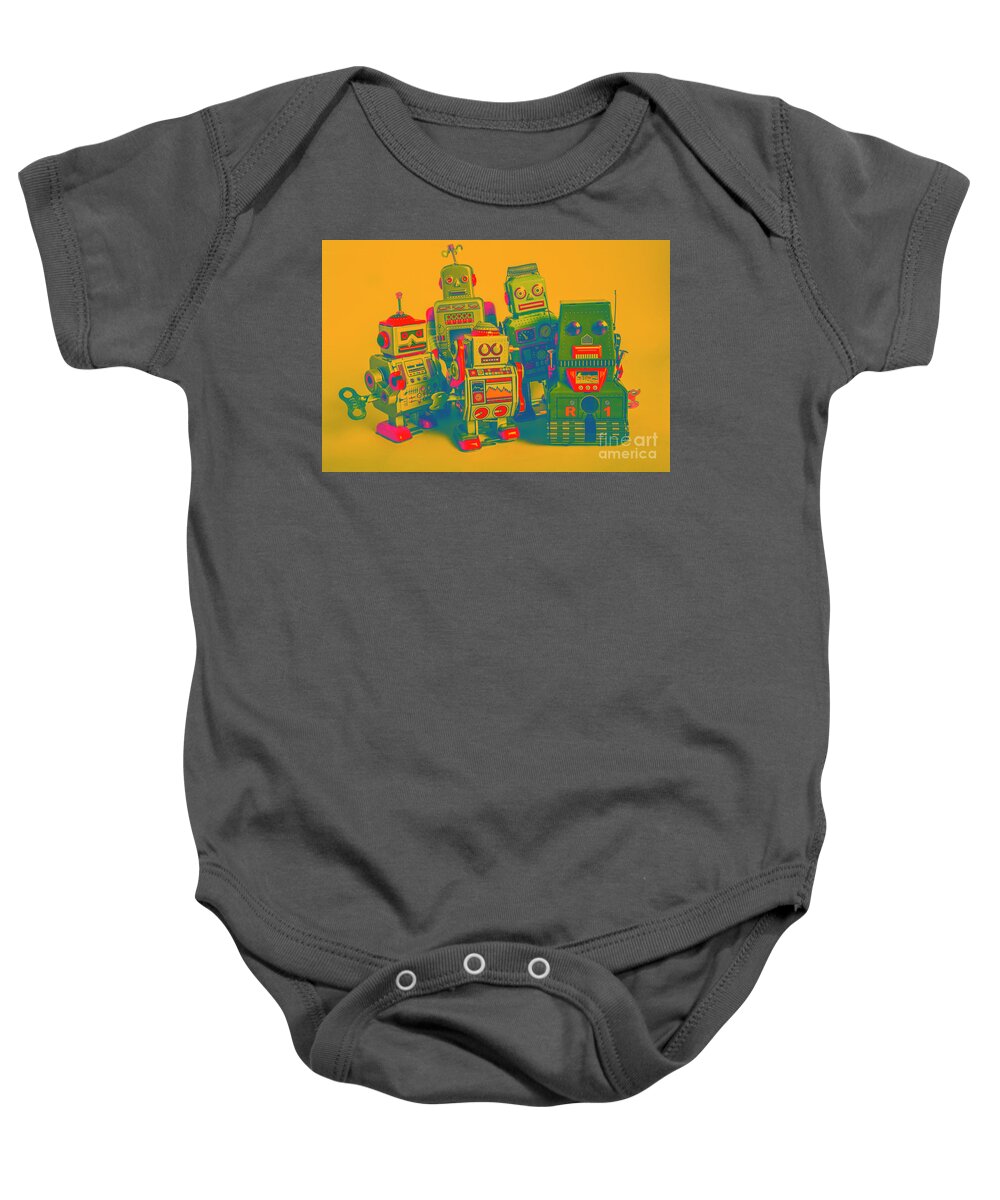 Toy Baby Onesie featuring the photograph Ro-bits and bots by Jorgo Photography