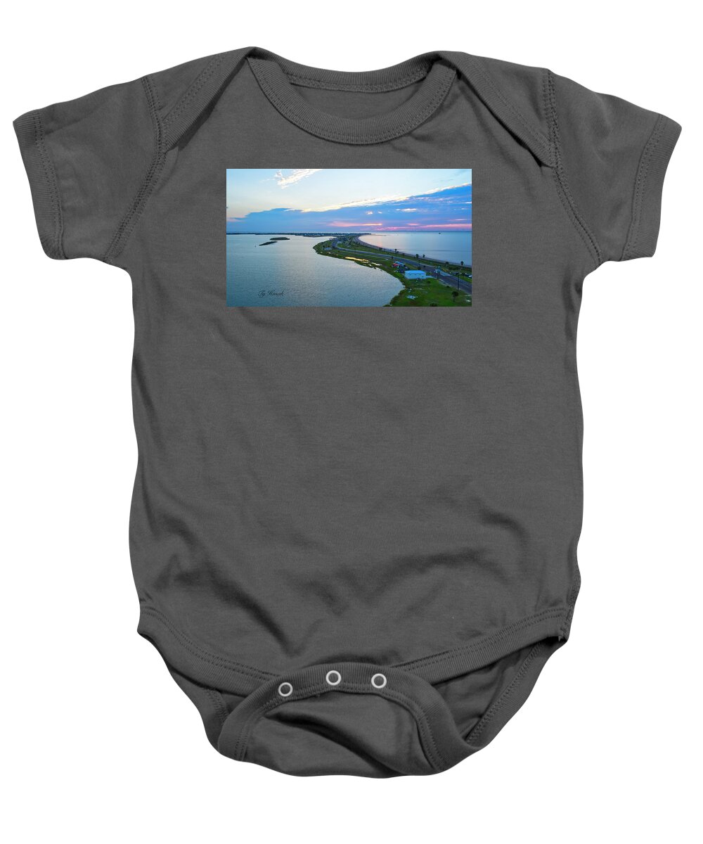 Rockport Baby Onesie featuring the photograph Rockport Beach Aerial Sunrise by Ty Husak