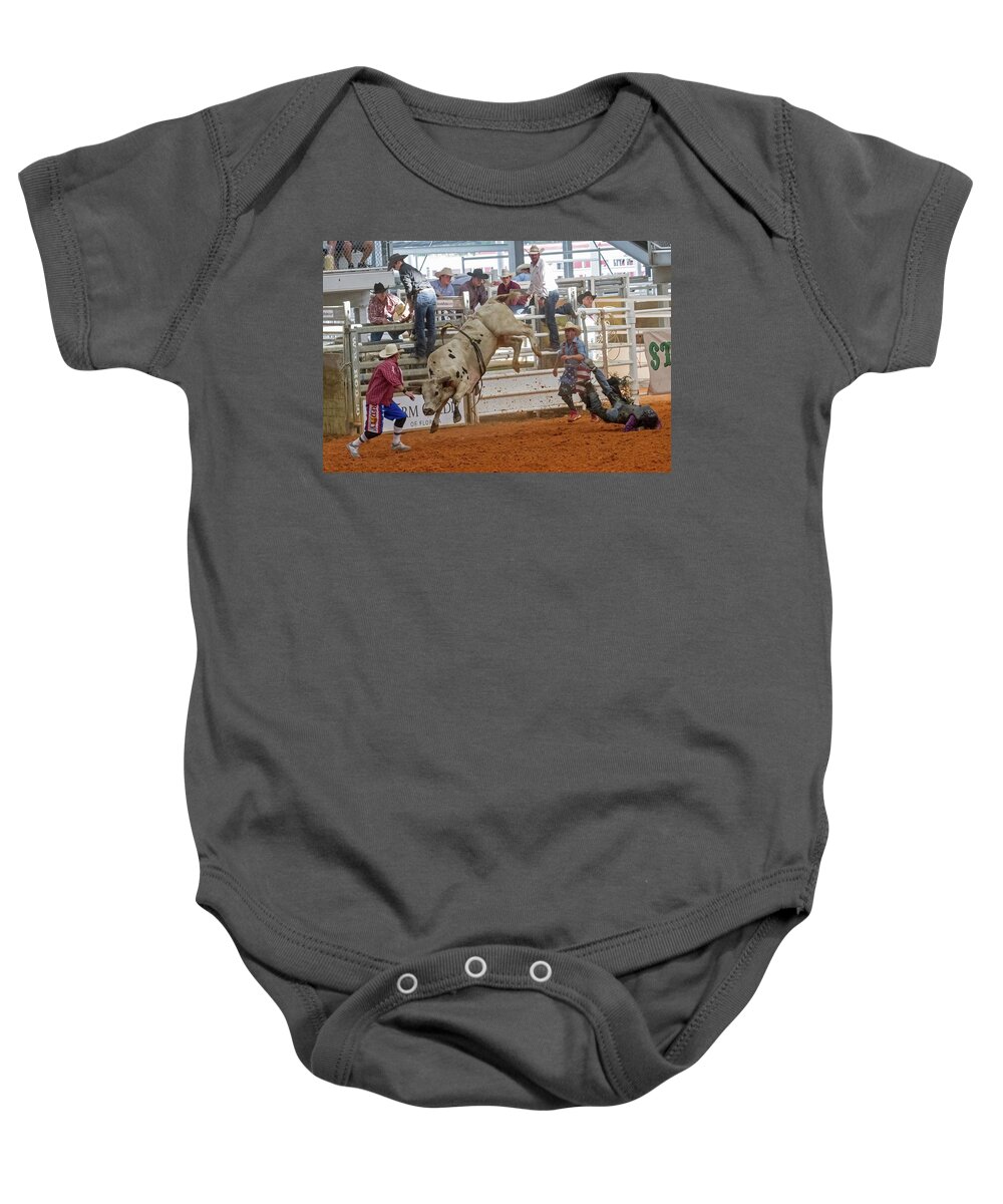 Arcadia Baby Onesie featuring the photograph Rodeo by Larry Linton
