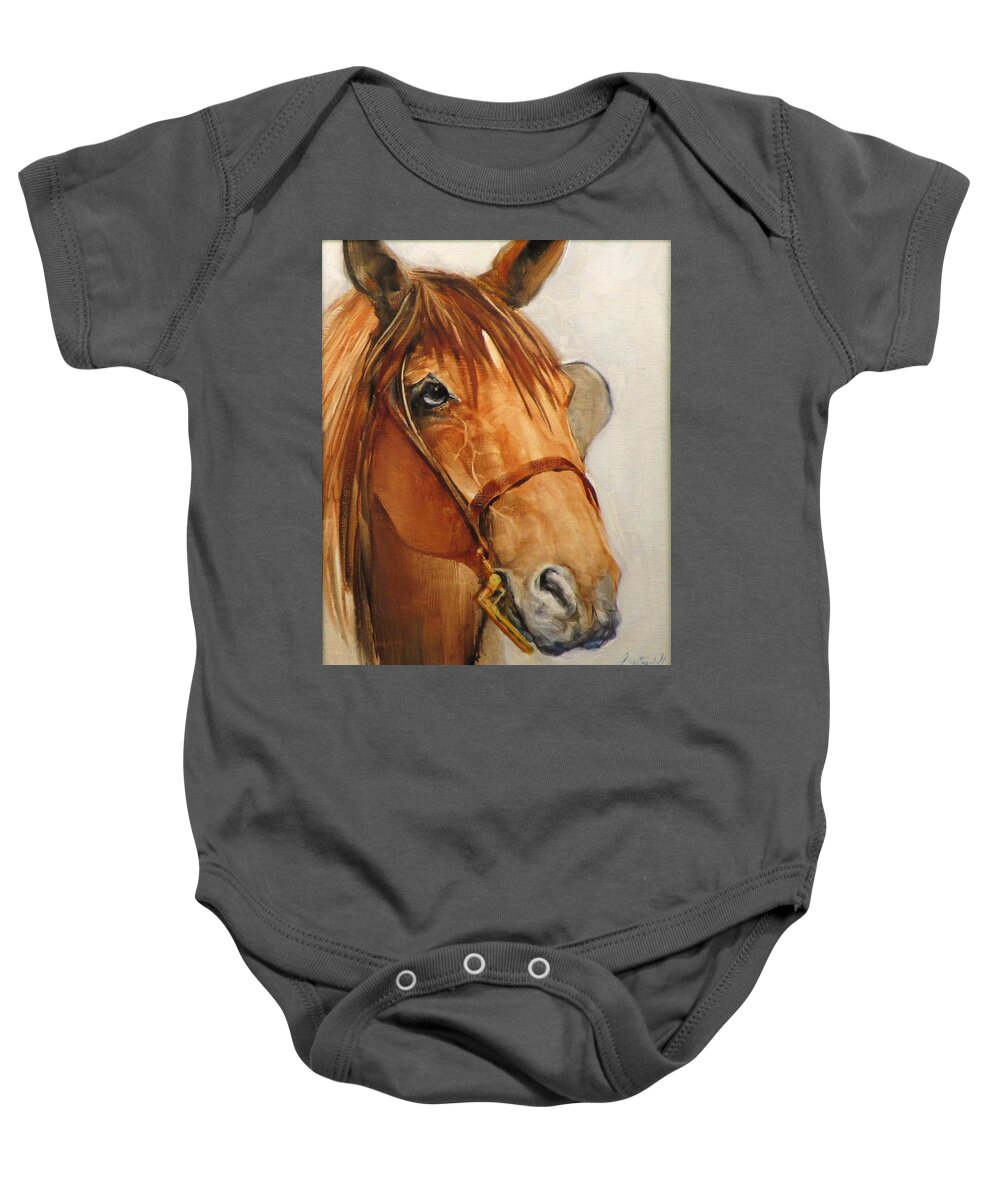 Horse Baby Onesie featuring the painting Roman by Gregg Caudell