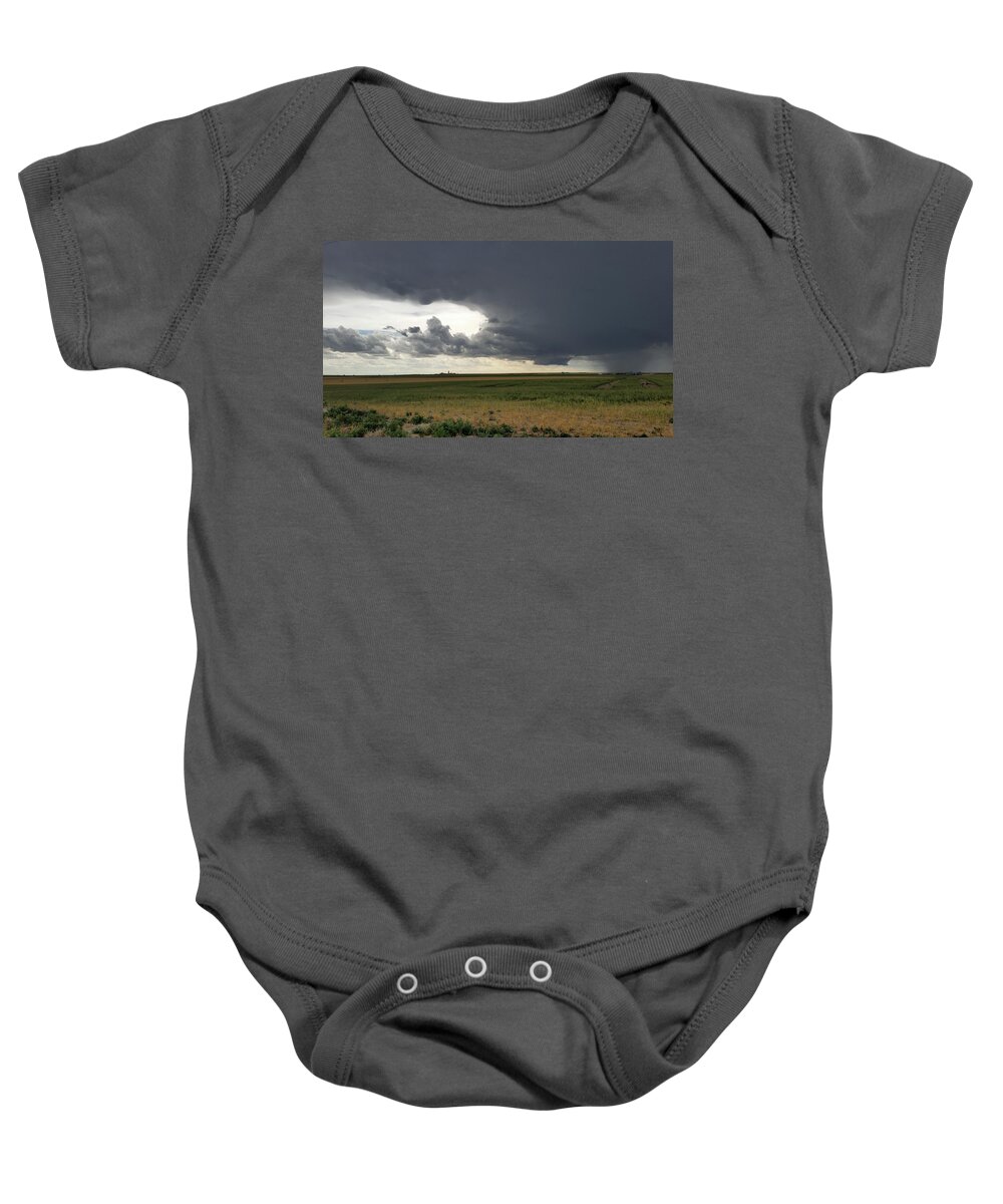 Weather Baby Onesie featuring the photograph Rotating Thunderstorm Near Cheyenne Wells, Colorado by Ally White