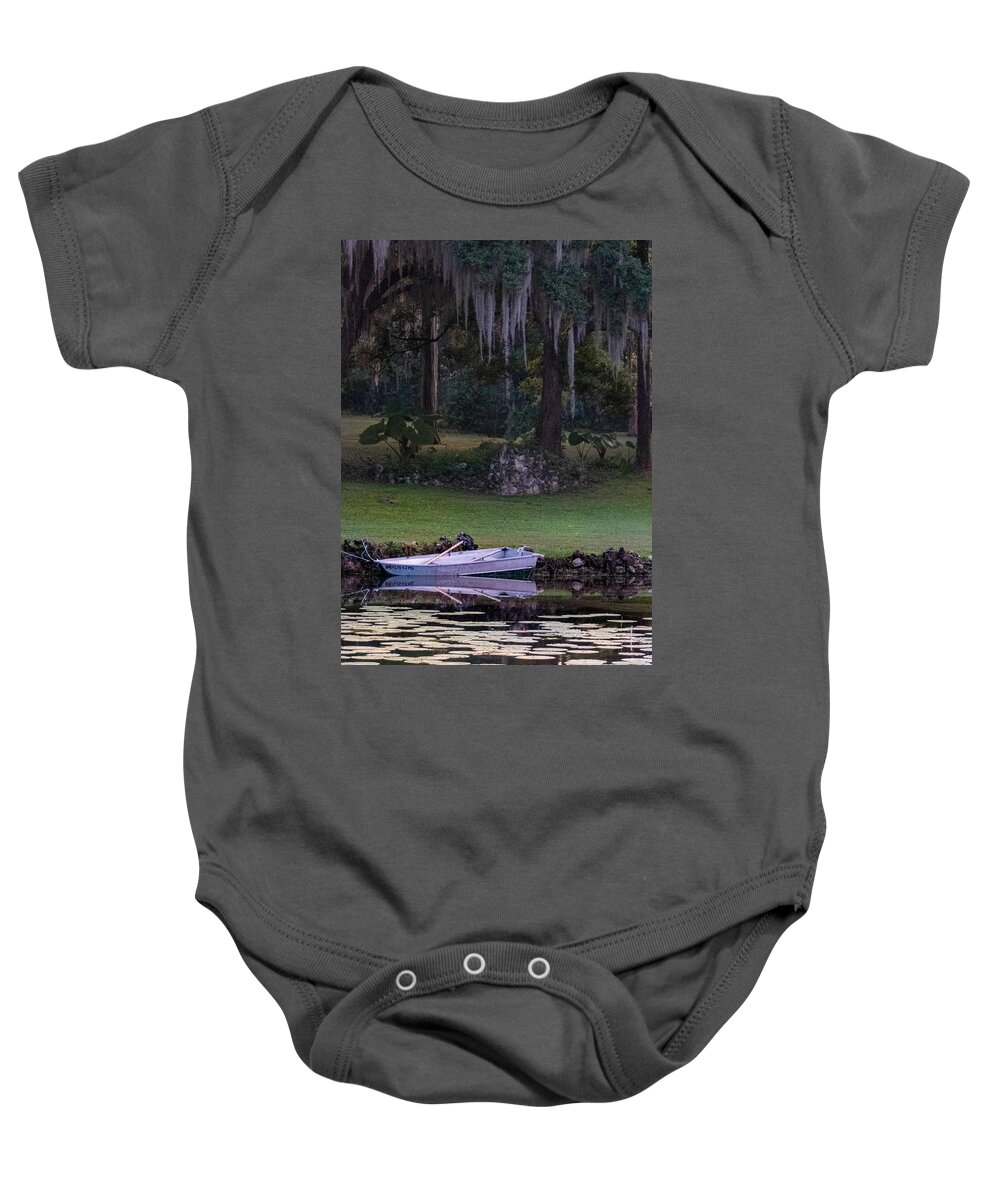 Boat Baby Onesie featuring the photograph Rowboat in pond by Phil And Karen Rispin