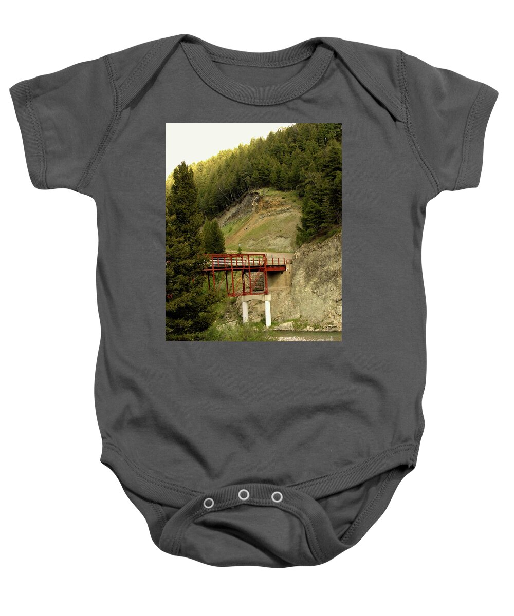 Bridge Baby Onesie featuring the photograph Rural Mountain Bridge by Kae Cheatham