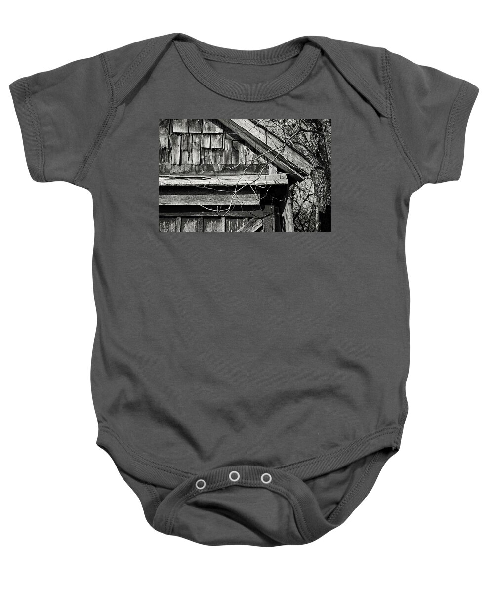 Barn Baby Onesie featuring the photograph Rustic Old Shed - Gould City, Michigan USA - by Edward Shotwell
