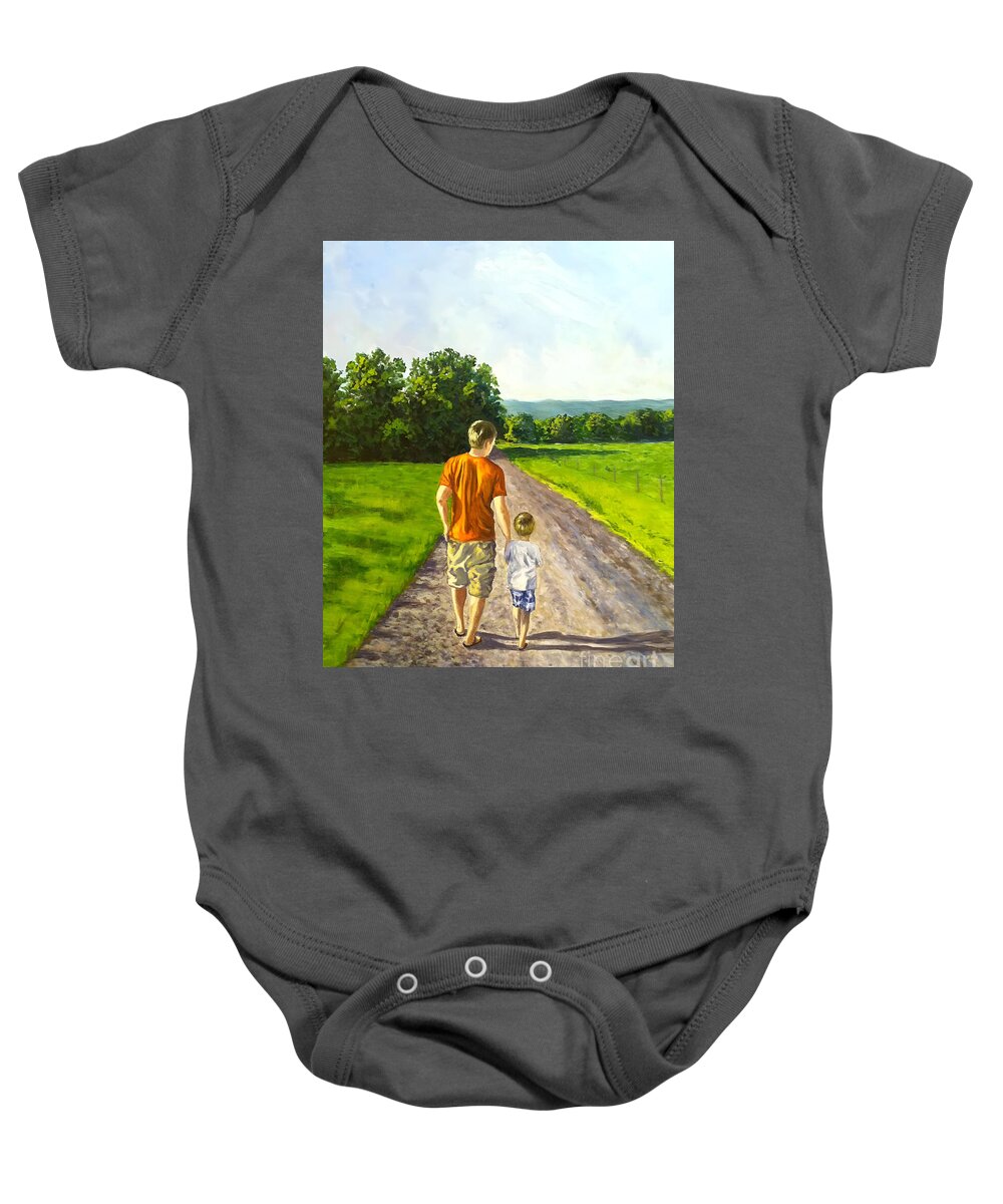 Painting Baby Onesie featuring the painting Ryans Walk by Sherrell Rodgers
