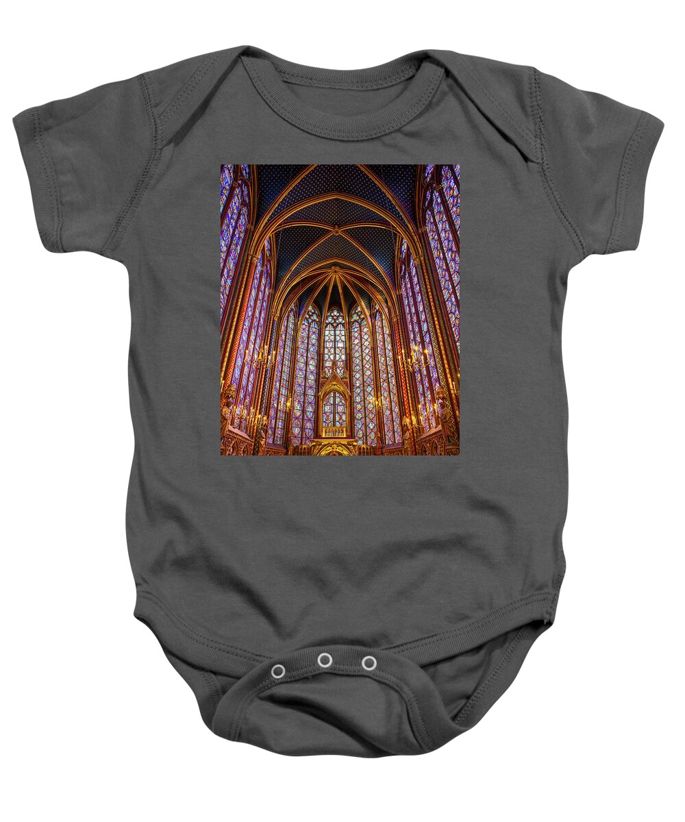 Catholic Baby Onesie featuring the photograph Sainte Chapelle by Dee Potter