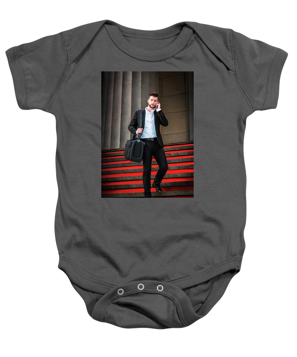 Young Baby Onesie featuring the photograph Salesman 160430_1463 by Alexander Image