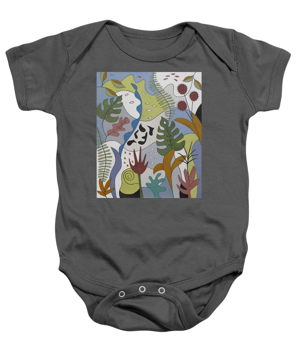 Abstract Baby Onesie featuring the painting Sanctuary by Trish Toro