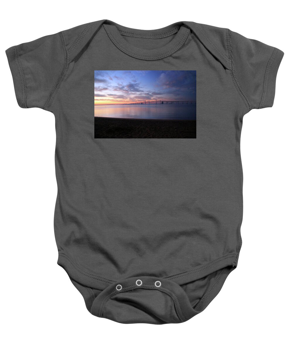 Maryland Baby Onesie featuring the photograph Sandy Point Blue by Carolyn Stagger Cokley