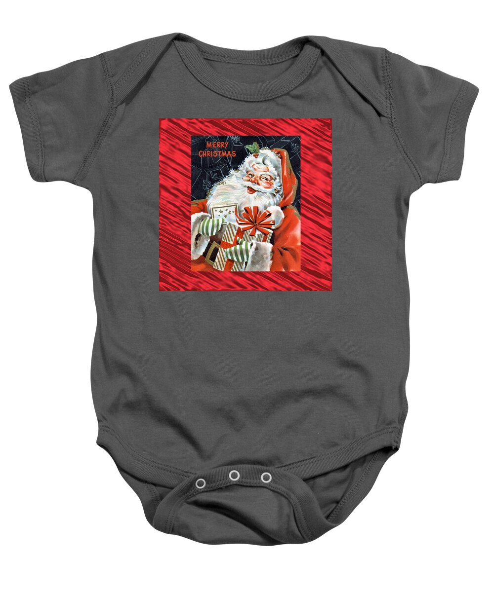 Santa Claus Baby Onesie featuring the digital art Santa Claus Christmas Gifts by Caterina Christakos