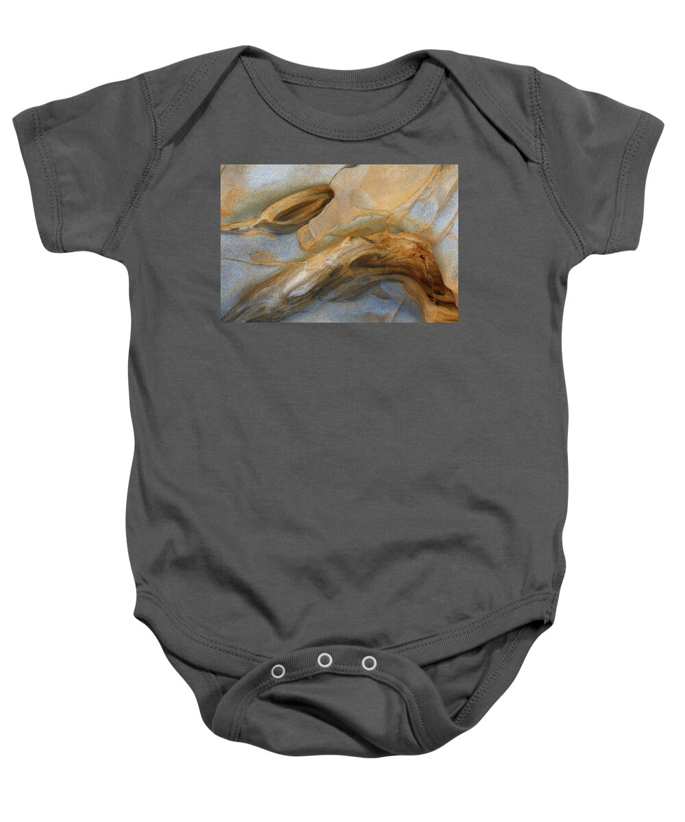  Baby Onesie featuring the photograph Sea Cliff Rocks #1 by Carla Brennan