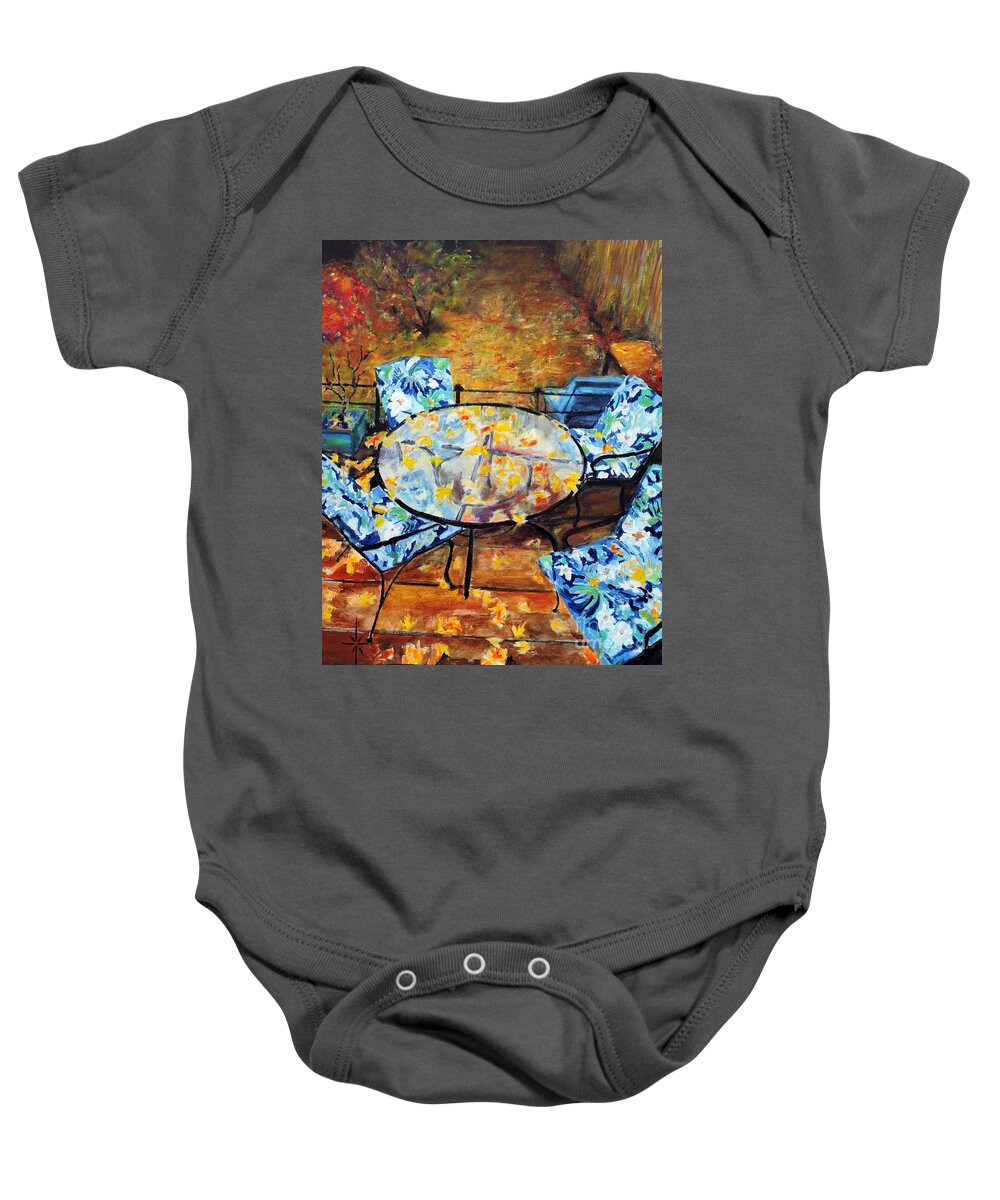 Autumn Baby Onesie featuring the painting Seasons Change by Jodie Marie Anne Richardson Traugott     aka jm-ART