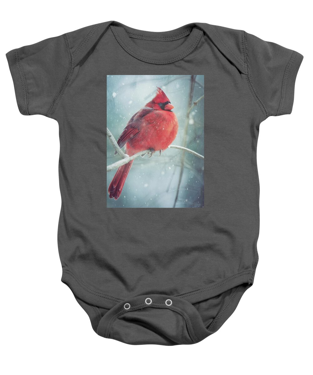 Snow Baby Onesie featuring the photograph Seeing Red by Carrie Ann Grippo-Pike
